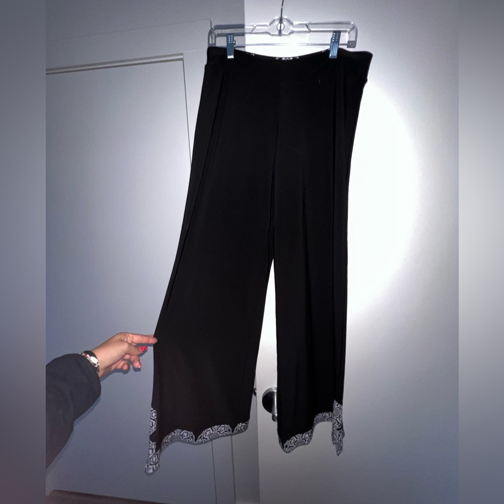 White House Black Market Black Pants with White Trim